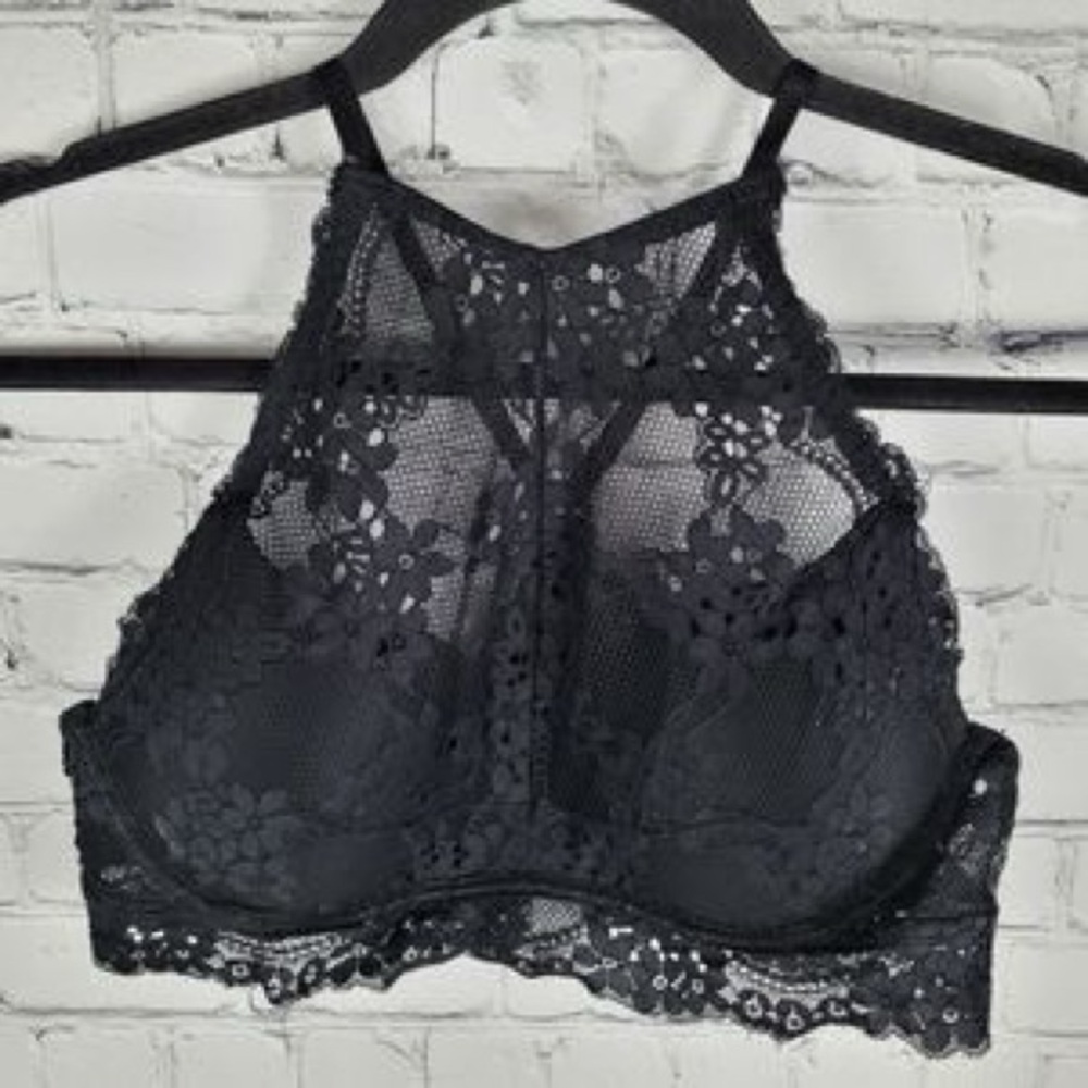 Sophie B. Black Lace High-Neck Bralette